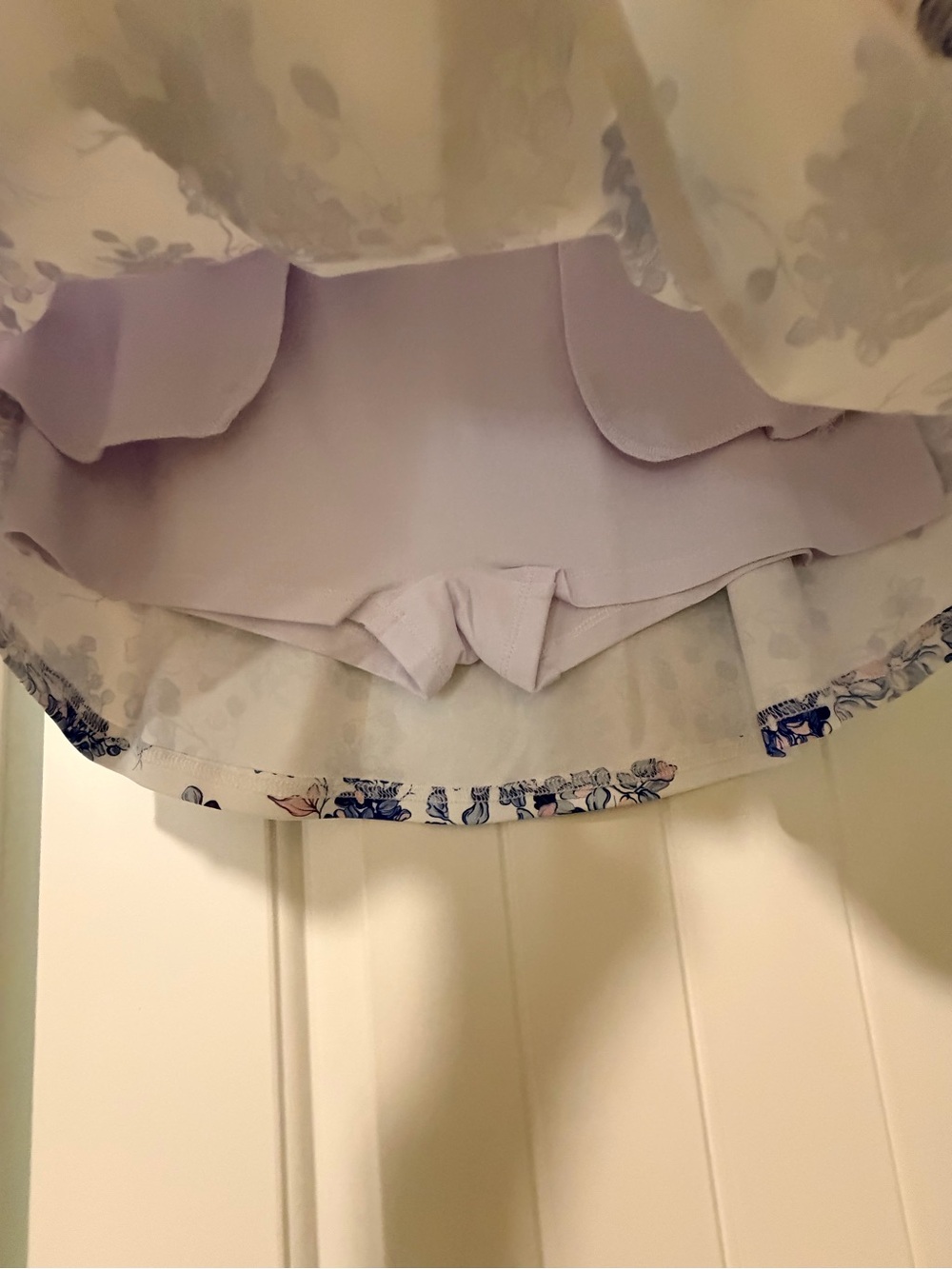Simply Southern White Skort with Blue and Pink Floral Clusters - Picture 4 of 9